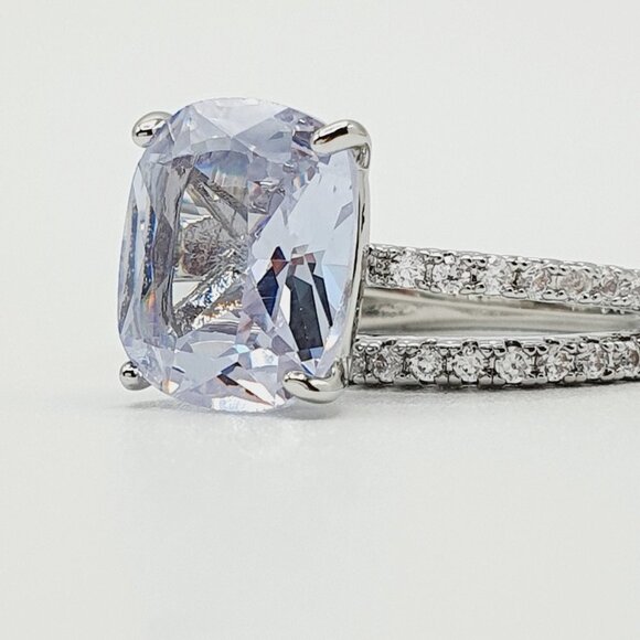 💥Engagement Radiant Cut CZ Thin Romantic Wedding Ring Set for Women, K969 - Picture 12 of 12